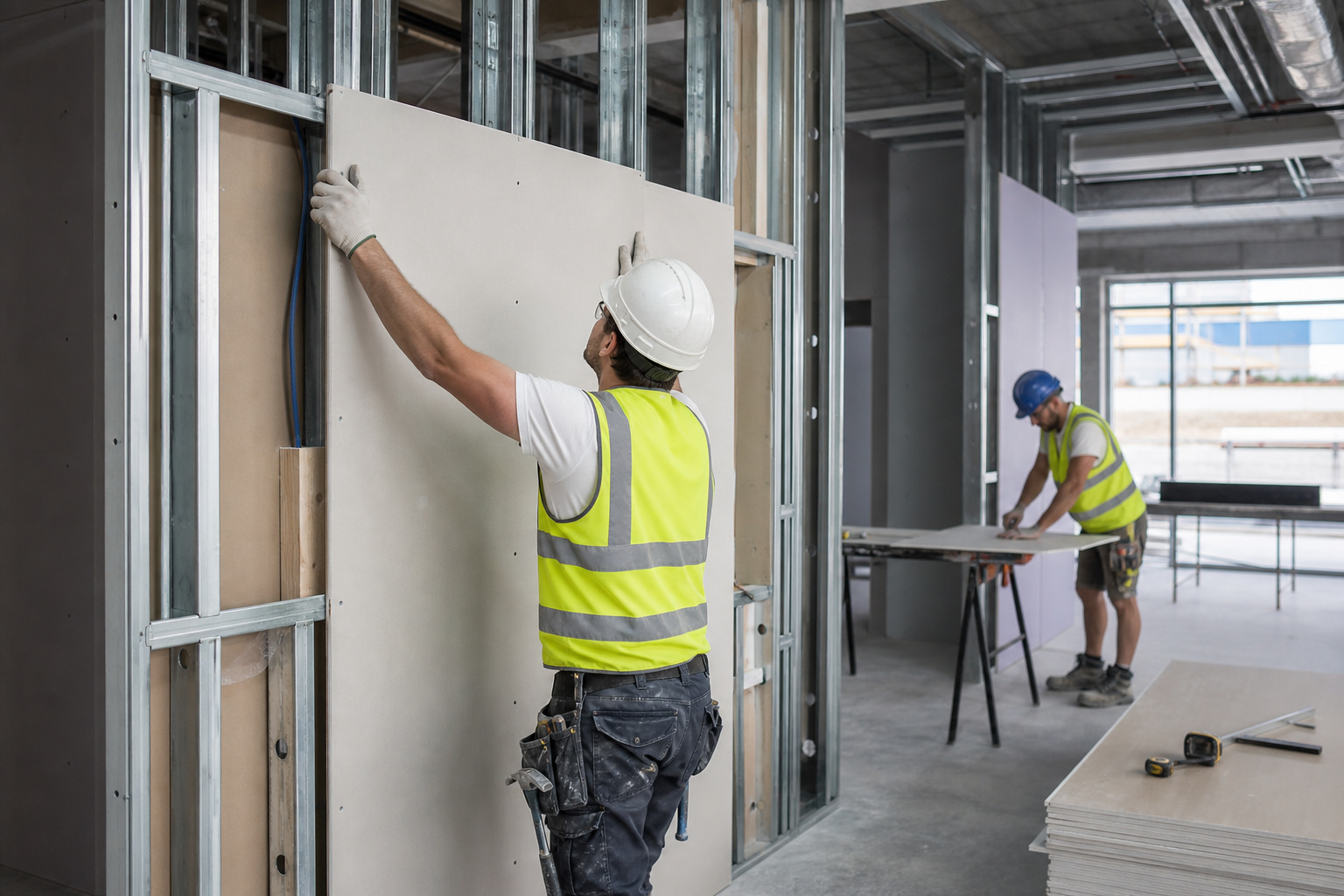 Dry lining on commercial project